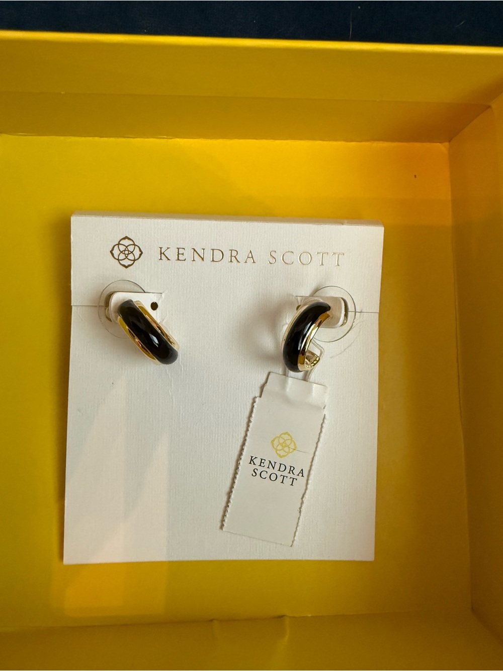 Kendra Scott Black and Gold Small Hoop Earrings